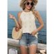 thumbnail image 5 of Camiseta Sin Mangas con Cuello Alto y Cuello Halter, Color Caqui, Talla XL, 5 of 8