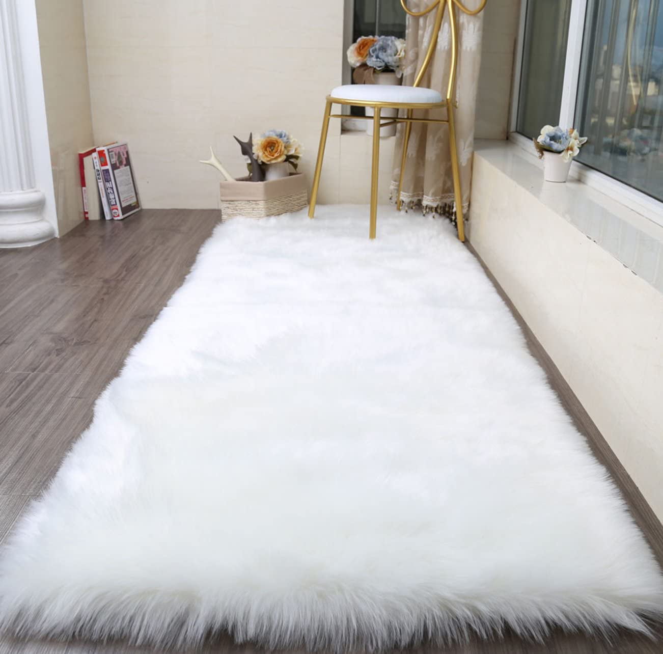 71x31.5 inches Soft Faux Sheepskin Fur Area Rugs Round