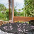 thumbnail image 2 of Ambesonne Garden Scene Fitted Round Tablecloth, Spring Floral Art Boho, 40"- 44" Diameter, Mauve Rose Charcoal Grey, 2 of 5