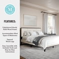 thumbnail image 4 of Martha Stewart Jett Queen Size Solid Wood Platform Bed with Upholstered Base and Inset Paneled Headboard, Wood Slat Bottom, No Box Spring Needed, Dark Brown/Beige, 4 of 11