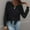 Black, variant on AOOCHASLIY Clearance Sweaters Women's Fashion Long Sleeves Tassel Crew Neck Loose Solid Color Tops Blouse Knitted Sweater