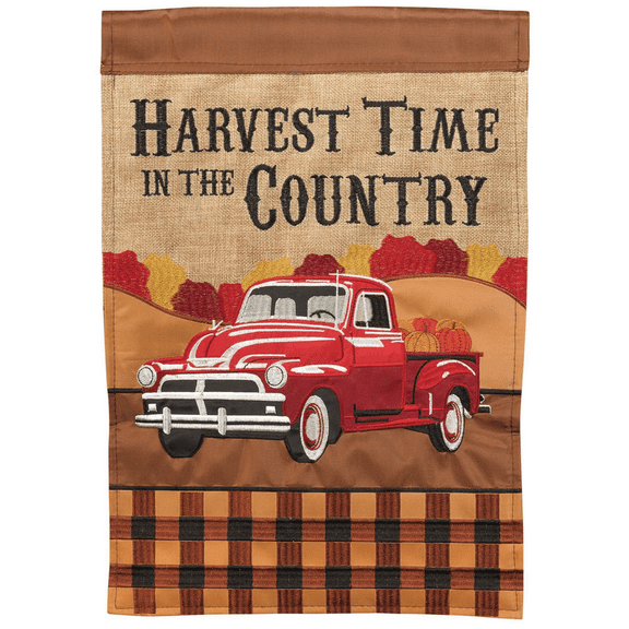 Magnolia Gardens M001419 29 x 42 in. Truck Harvest Double Applique Garden Flag - Large