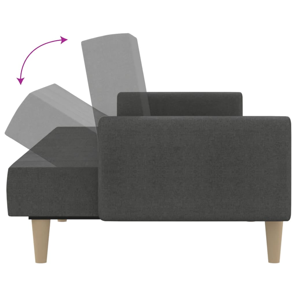 vidaXL 2-Seater Sofa Bed Accent Upholstered Loveseat Sleeper Couch Fabric
