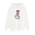thumbnail image 2 of IROINNID Hoodies for Women Halloween Graphic Print Casual Long Sleeve Fall Hooded Sweatshirt with Pocket,White, 2 of 4
