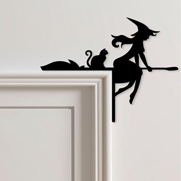 2024 Nuevo adorno de metal para puerta de Navidad, adorno para puerta de Halloween, decoración de letrero de esquina para marco de puerta superior, manualidades de bricolaje para paredes de ventanas p