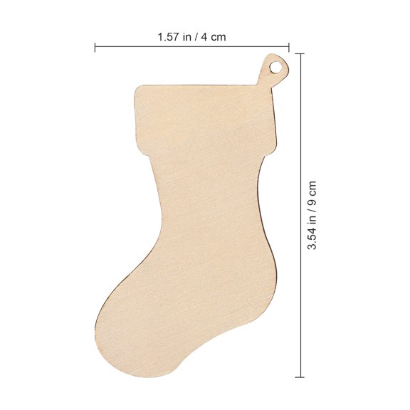 Mobestech Hanging Ornament Home Decor Wooden Christmas Stocking 50Pcs