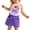 .Purple, variant on Agkizg Kids Girls Clothing Set 3 Piece Outfit Neck Sleeveless Top Belt Shorts Set