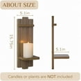 thumbnail image 6 of Wall Candle Holder for Farmhouse: Wood Wall Mounted Wall Shelves Candle Sconces Wall Decor Set of 2 - Distressed Candle Holders for Small Vase Pillar Candles Tealight, 6 of 7