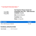 thumbnail image 2 of Fuel Injection Plenum Gasket Set - Compatible with 1996 - 2000 Chevy C3500HD 7.4L V8 1997 1998 1999, 2 of 2