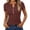 Brown -BP16, variant on Women's Short Sleeve Tops Ribbed Henley Button Up Shirt Slim Fitted Basic Casual Blouse Spring 2026 Army Green 2XL