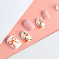 thumbnail image 3 of Yoyauz 24 Pieces Of Colorful Pressed Nails, Complete Set Of Almond Short Square Spring And Summer Fake Nails With Floral Patterns, Reusable For Women To Stick On Nails, 3 of 8