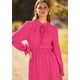thumbnail image 5 of Vestido PRETTYGARDEN 2025 Primavera Otoño Midi con Lunares Suizos Rosa L, 5 of 8