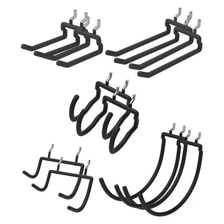

QUSENLON 10 Pieces Pegboard Hook Double Arm Black Metal Hooks for Organizing Various Tool