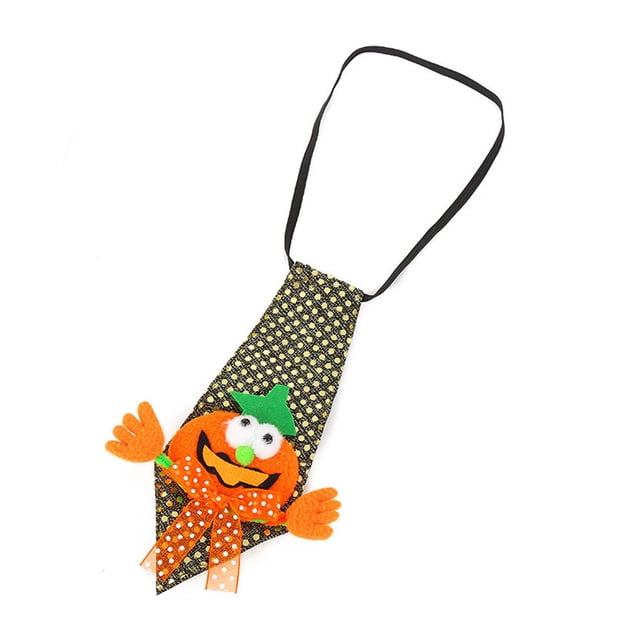 Corbata de lentejuelas luminosas para la noche de Halloween, decoración de fiesta, corbata, accesorio para el cuello a la moda para actuación Automoción decorativa y accesorios Calabaza de hoja Speravity VI017280-01