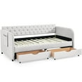 thumbnail image 6 of Beige Linen Upholstery Daybed | Transformable from Twin to King Size | Sturdy Construction, Drawer Storage, 6 of 6