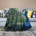thumbnail image 5 of FCXZI Peacock Feathers Flannel Blanket - Soft Warm Reversible Multi-Purpose 40*50in, 5 of 7