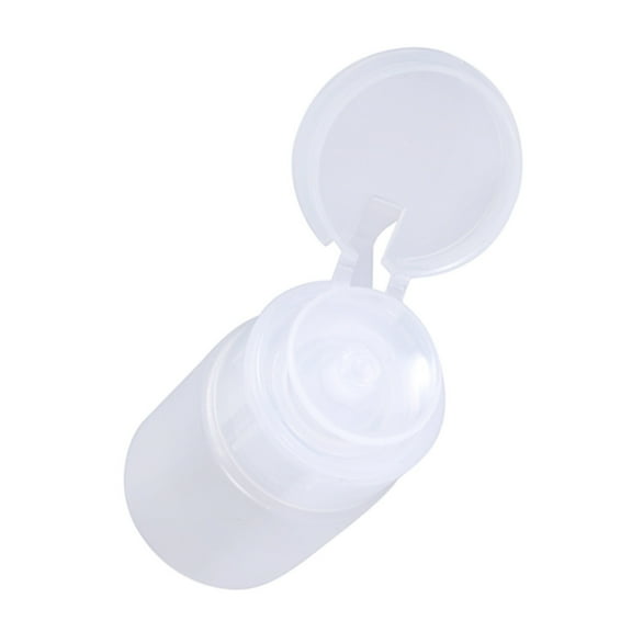 60ML Pump Dispenser Nail Polish Remover Alcohol Liquid Makeup Cosmetic Travel Bottle (White)