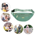 thumbnail image 7 of Fanny Pack for Women Men Pockets, fashion Waist Pack Crossbody Bum Bags - green, 7 of 7