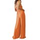 thumbnail image 5 of Mono largo de verano para mujer de VISgogo, mono holgado con tirantes anchos en el pecho liso fruncido, mono informal con pantalones largos de pierna ancha para mujer VISgogo moda, 5 of 9