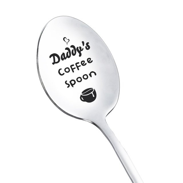 Regalos del Día del Padre Cuchara de acero inoxidable cuchara de café grabada portátil cuchara para servir gachas de viaje viaje de Picnic Camping estilo B