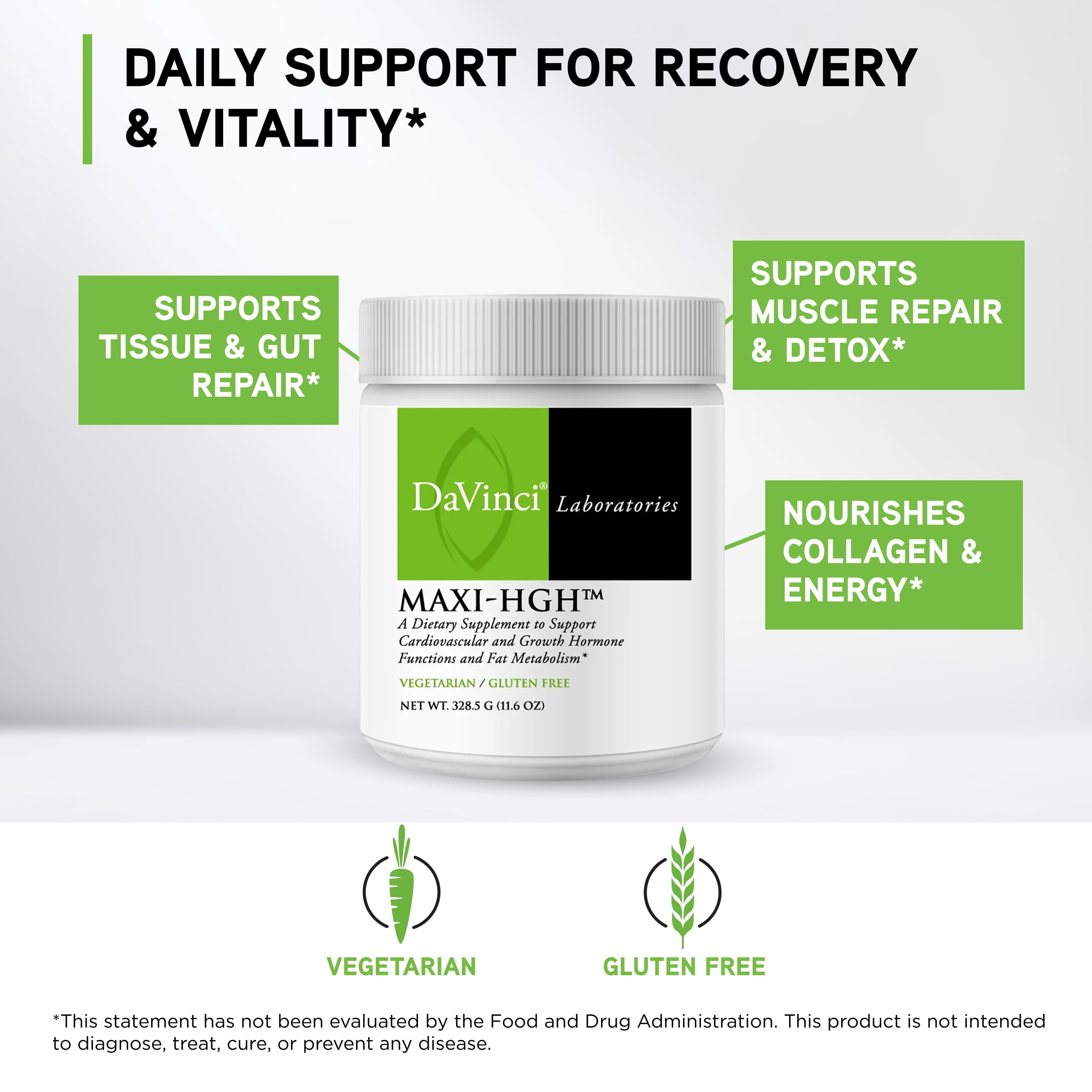 DaVinci Labs Maxi-HCG Powder - Support Muscle Recovery* - 30 Servings - 328.5 g