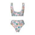 thumbnail image 6 of Rocae Colorful Cute Pig for Bikini Set for Women Two Piece Sexy High Swimsuits Split Crossover Bikini XX-Large, 6 of 9