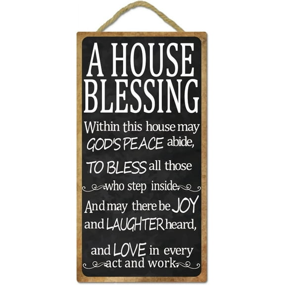 Wall Hanging Decorative Wood Sign A House Blessing Rectangle Wall Decor Art Hanging Wood Plaque with Inspiring Quotes