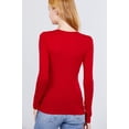 thumbnail image 4 of Simply Fashion Active Basic CrewNeck LongSleeve Slim Fit Cotton Tshirts,red,2X, 4 of 4