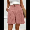 thumbnail image 4 of Pantalones Cortos de de Cintura Alta y Pierna con Bolsillos para Mujer, de Verano Rosa L, 4 of 7