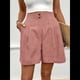 thumbnail image 4 of Pantalones Cortos de de Cintura Alta y Pierna con Bolsillos para Mujer, de Verano Rosa L, 4 of 7