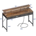 thumbnail image 6 of Huuger 55 inch Computer Desk with LED Lights & Power Outlets, Office Desk with 3 Storage Drawers, Gaming Desk, Home Office Desk, Rustic Brown, 6 of 10
