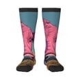 thumbnail image 2 of Lsque Pink Cow In Sunflower Field Printed Crew Socks Men's Women's LightWeight Thin Casual Calf Socks ,Knee High Socks,Cotton Socks, 2 of 9