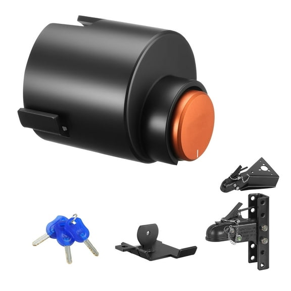KFFKFF Heavy-Duty Trailer Lock for 2-5/16-Inch Couplers, Hitch Lock with 3 Keys, Secures Chains, Corrosion-Resistant, Anti-Theft Lock for RVs, Trailers, and Boats