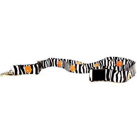 NCAA Clemeson Tigers Zebra Print Breakaway Lanyard Key Chain