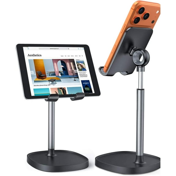 Cell Phone Stand Phone Holder for Desk Office Decor, Office Desk Accessories Women PC Gaming Essentials iPhone Stand Gadgets Men Gift for Father Fit OtterBox Case Switch iPad Air Tablet 4-10 in