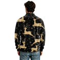 thumbnail image 3 of Christmas Corduroy Sweatshirt for Men , Long Sleeve Quarter Zip Collar Drop Shoulder Fall Winter Loose Fit Soft Comfy Casual Pullover Top Navy XL, 3 of 5