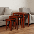 Cnt Table Set 3 Piece Nesting Table Set with Cherry Finish, Traditional Square Side ...