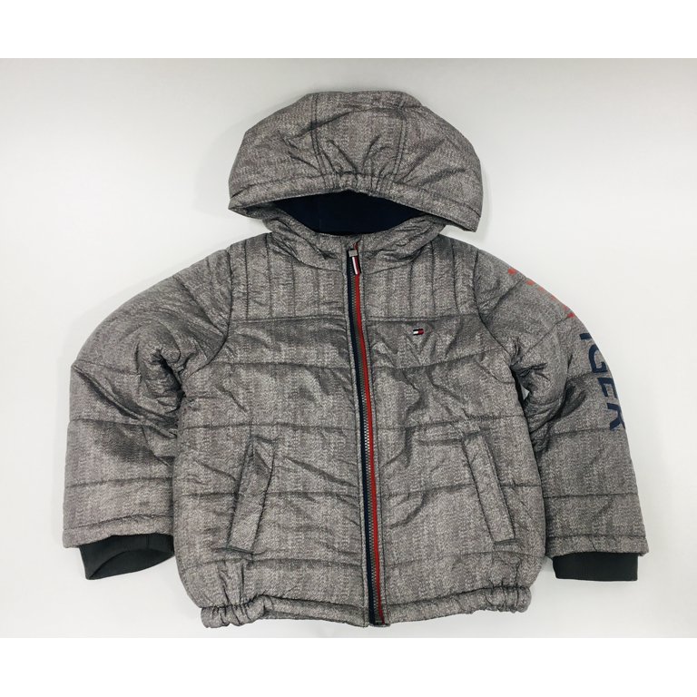 Tommy Boys' Fleece Lined Hooded Puffer Jacket, Steel Gray XS 5/6 NEW - Walmart.com