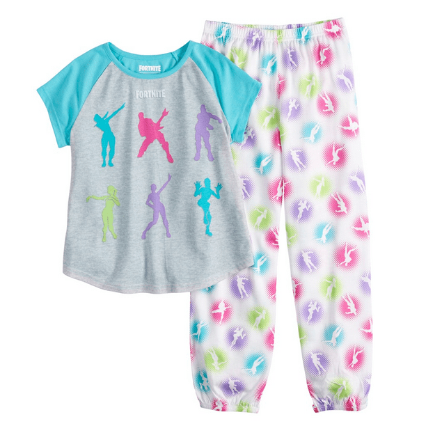 AME Fortnite Girls 2 Pc. Pajama Set Size 12
