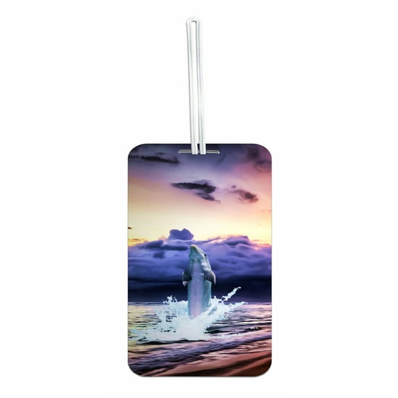 Dolphin Splash Double Sided Luggage Identifier Tag