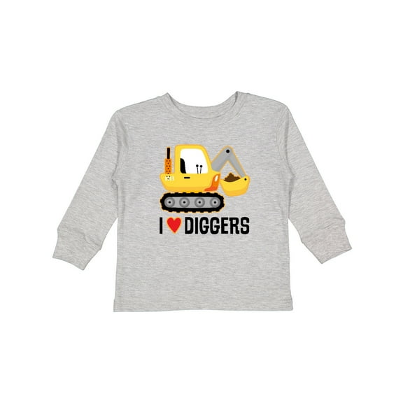 Inktastic Construction Truck I Love Diggers Boys or Girls Long Sleeve Toddler T-Shirt