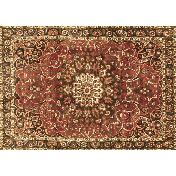 Ahgly Company Indoor Rectangle Medallion Brown Traditional Area Rugs, 8' x 12'