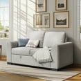 thumbnail image 4 of CHITOOMA 60'' Pull Out Sofa Bed Convertible Sleeper Couch with Charging Port, Upholstered Sectional Sofa with 2 Pillows, Reclining Sofas for Living Room, Beige, 4 of 8