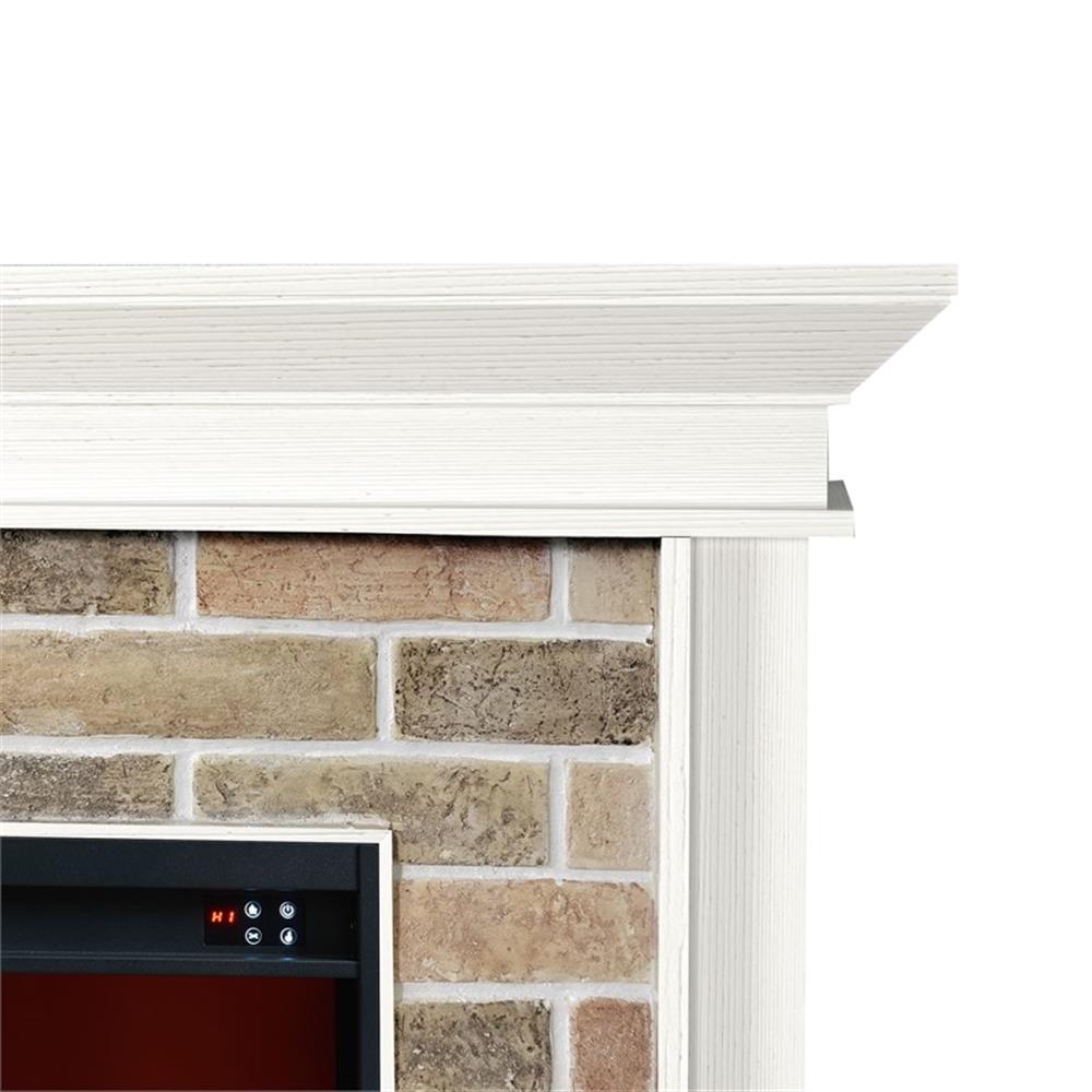 LIVILAND 60" Freestanding Electric Fireplace with Faux Brick Mantle - White
