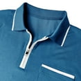 thumbnail image 6 of FRSASU Mens Knit Polo Shirts Zipper Polo Shirts Short Sleeve Casual Lightweight Golf Shirt with Chest Pockets Sky Blue, 6 of 6