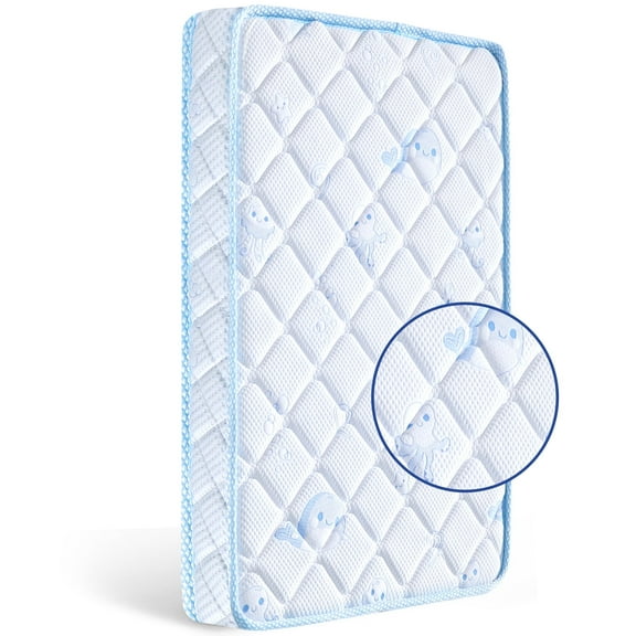 Ceekliybear Premium Foam Crib and Toddler Mattress, Knitted Fabric and Firm Crib Mattress, Hypoallergenic Baby Mattresses 52"L x 27.6"W x 5"Th
