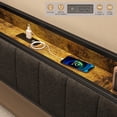 thumbnail image 5 of Full Daybed with Trundle, Lofka 99.2"Full Size Bed Frame with Upholstered Headboard and Charging Station, Height Adjustable Day Bed Pop Up Trundle Bed Full for Bedroom, 5 of 10
