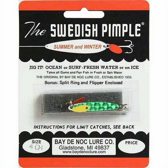 Bay de Noc Swedish Pimple Jigging Spoon 1/4oz Prism Chartreuse
