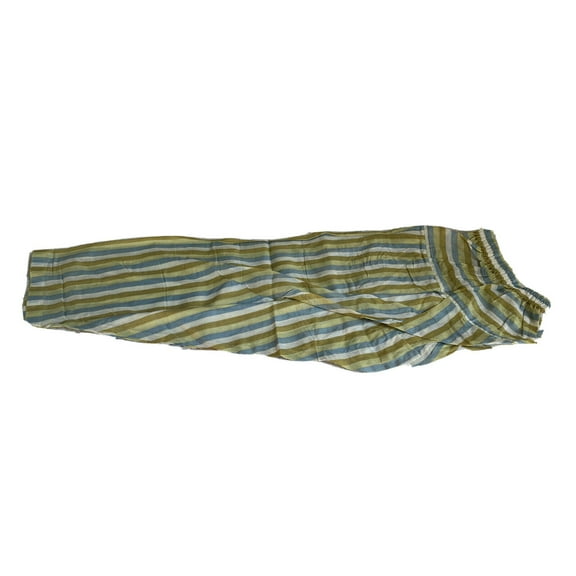 Designer Shalwar Trouser Pants Pakistani Indian S Cotton Green Grey Striped New