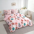 thumbnail image 3 of Manfei Cute Snowman Twin Bedding Sets 7-Piece for Girls, Dreamy Christmas Snowflake Bedding Comforter Set, Fairy Tale Reversible Sheet Sets, Super Cozy Room Decor, 3 of 7